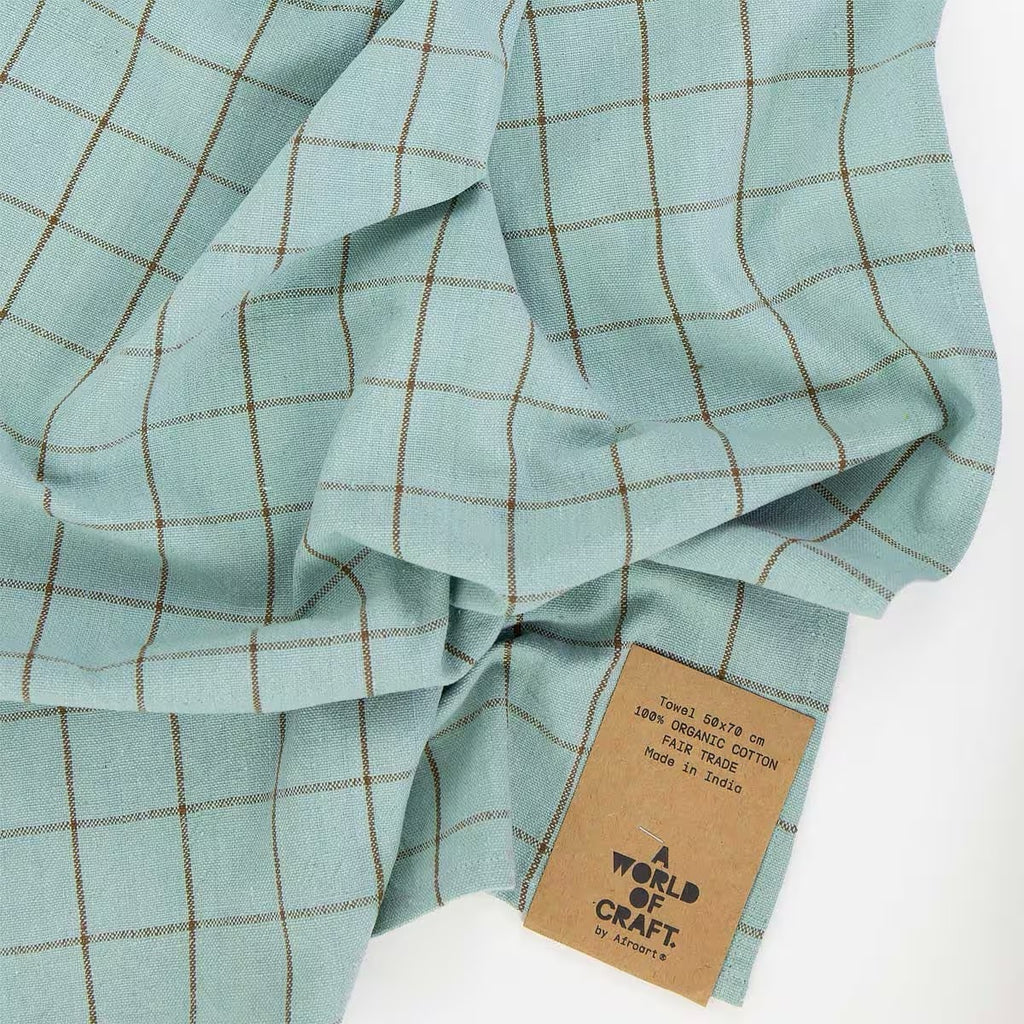 Towel "ECO WIDESTRIPE" Turquoise/Brown