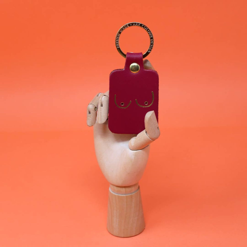 Schlüsselanhänger Leder "Boob" Helles Gelb