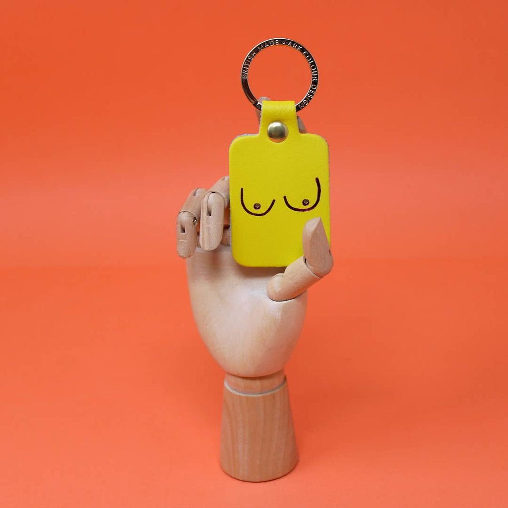 Schlüsselanhänger Leder "Boob" Nude