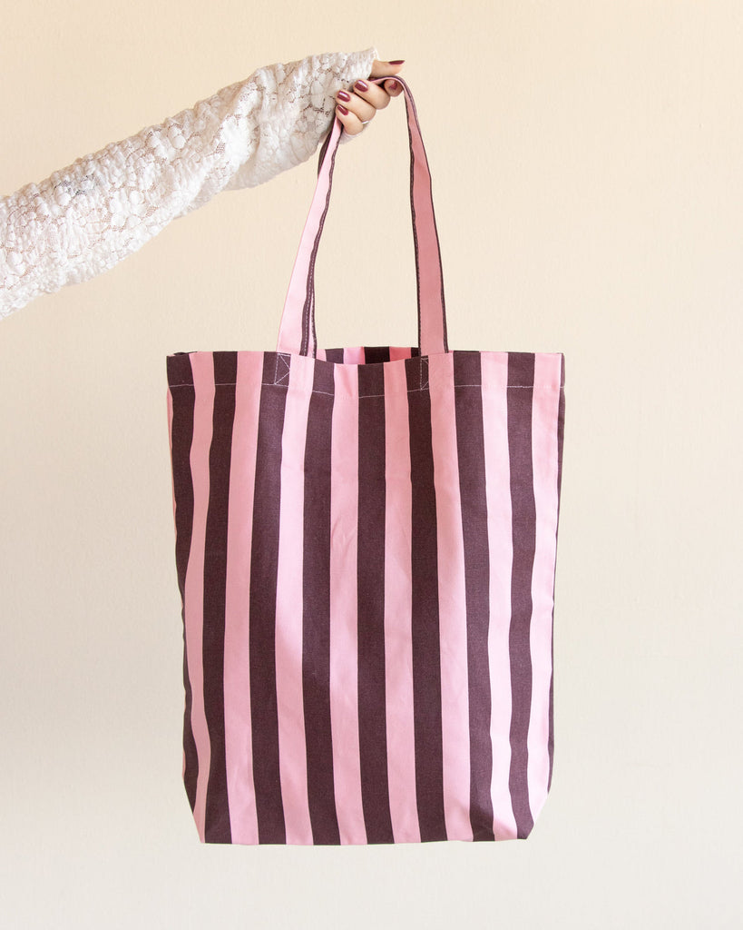 Tasche "Stripes" Schoko/Rose