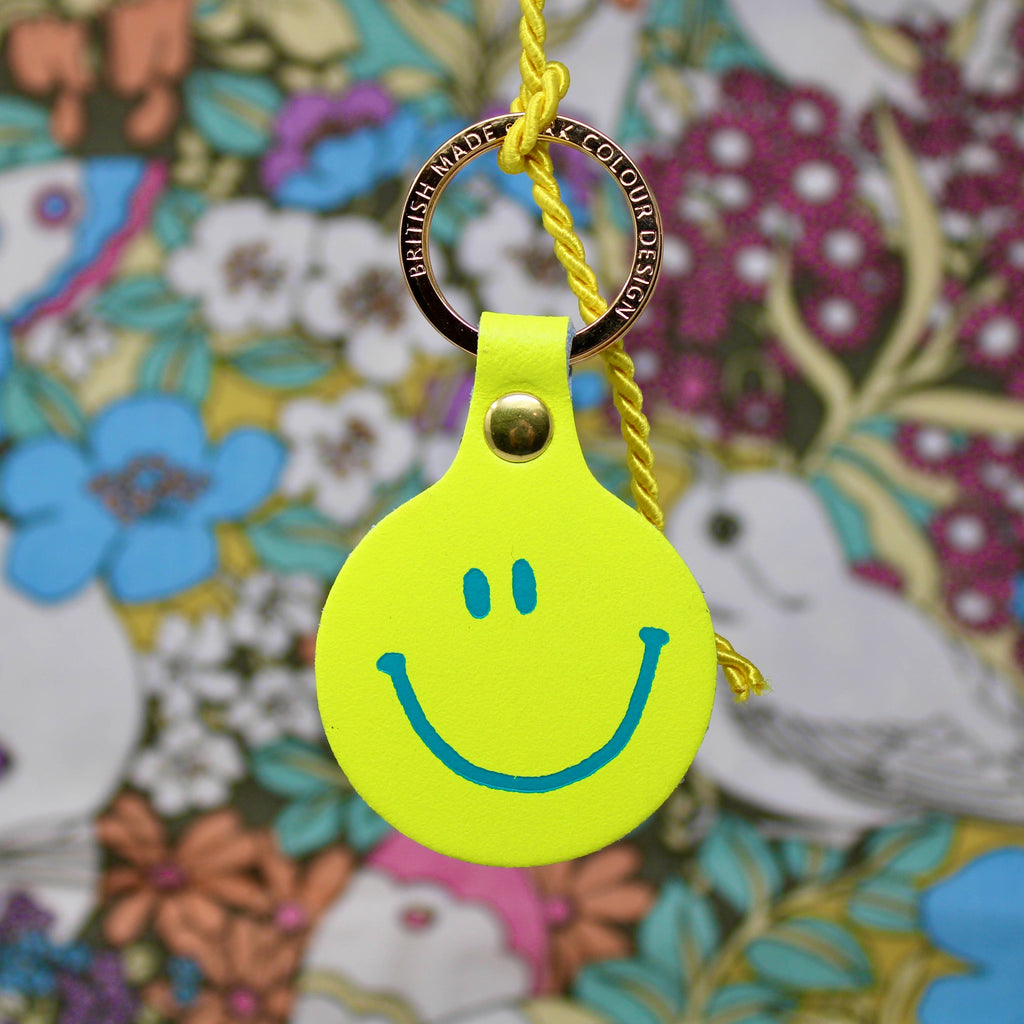 Schlüsselanhänger "Smilie Face" Koralle