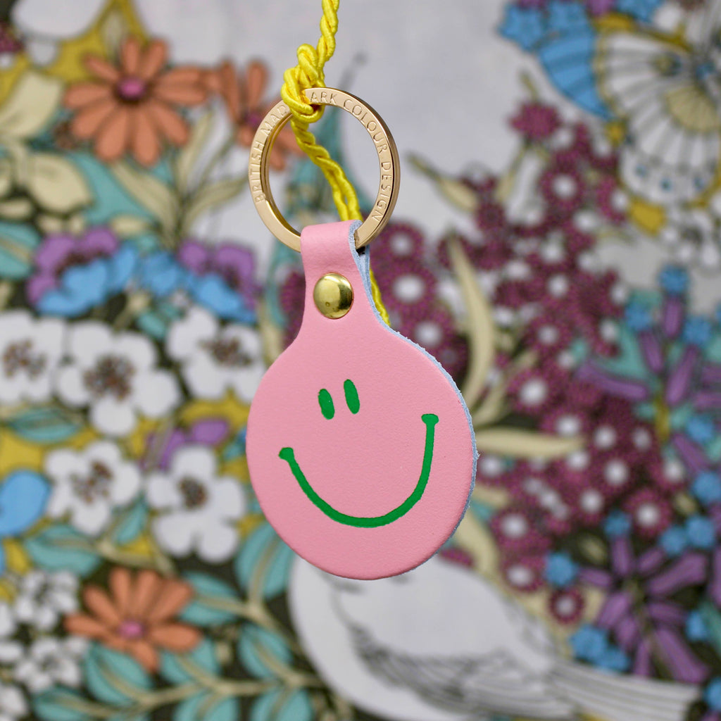Schlüsselanhänger "Smilie Face" Koralle