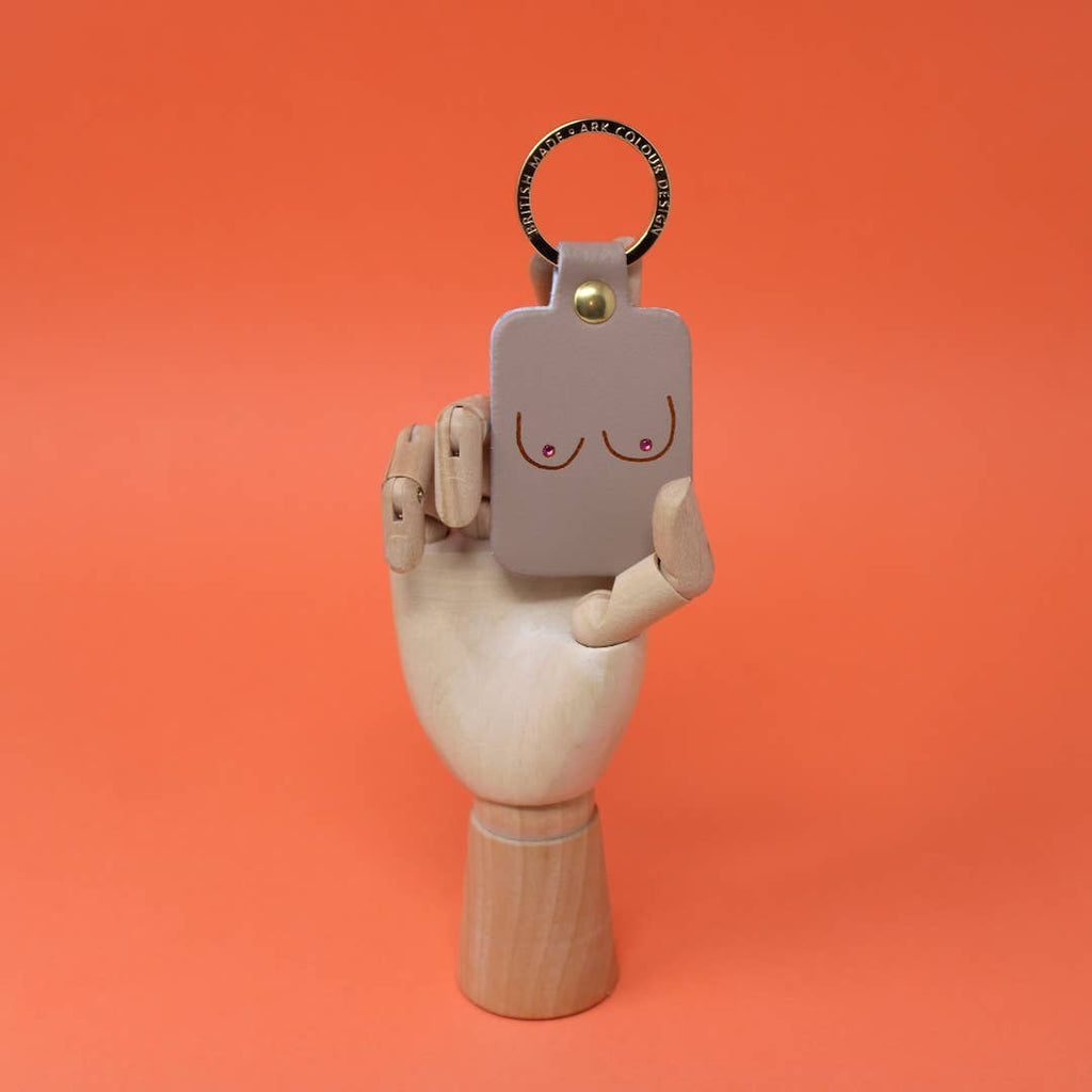Schlüsselanhänger Leder "Boob" Helles Gelb