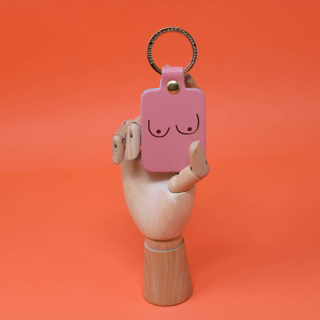 Schlüsselanhänger Leder "Boob" Nude