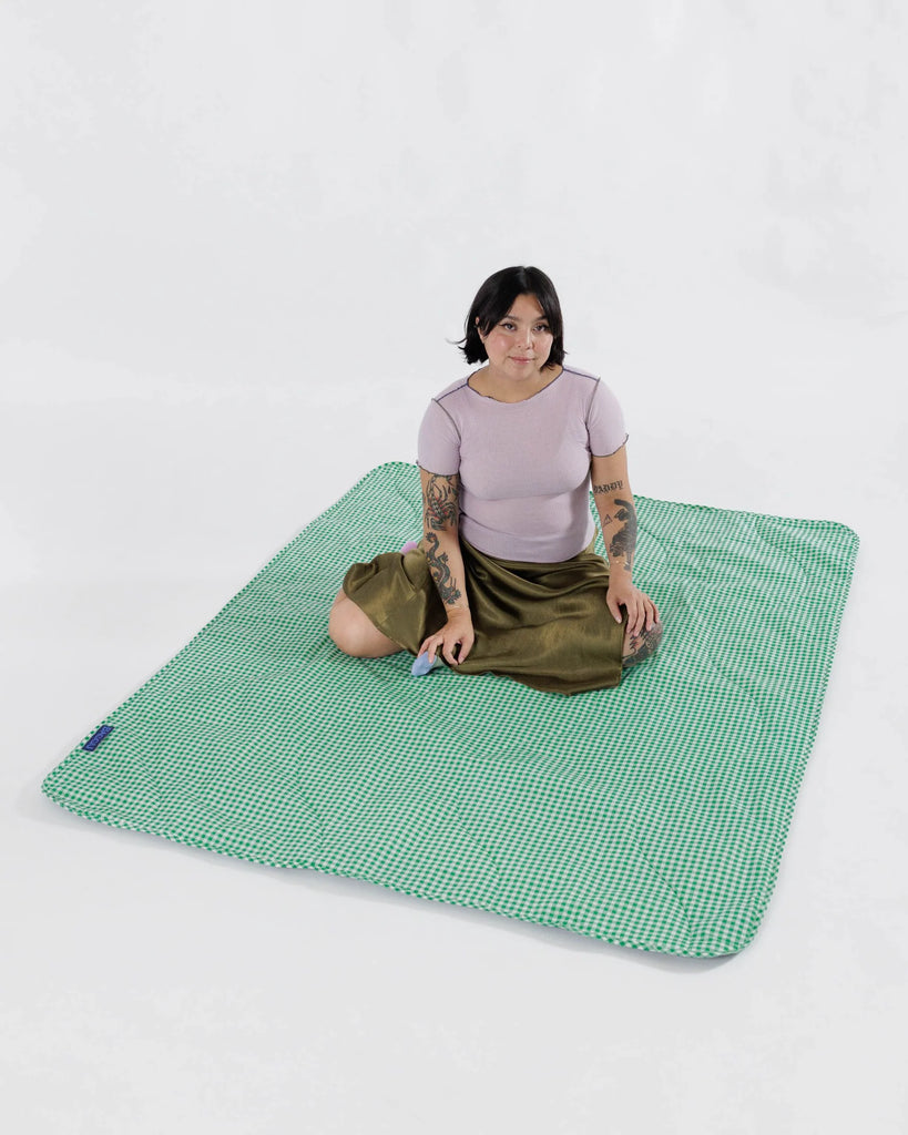 Picknickdecke "Puffy Picnic Blanket" - Green Gigham