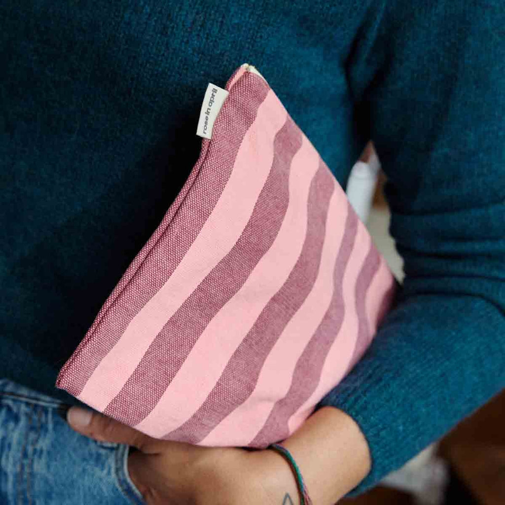 Pouch "Lilli" Stripes Flamingo Bordeaux