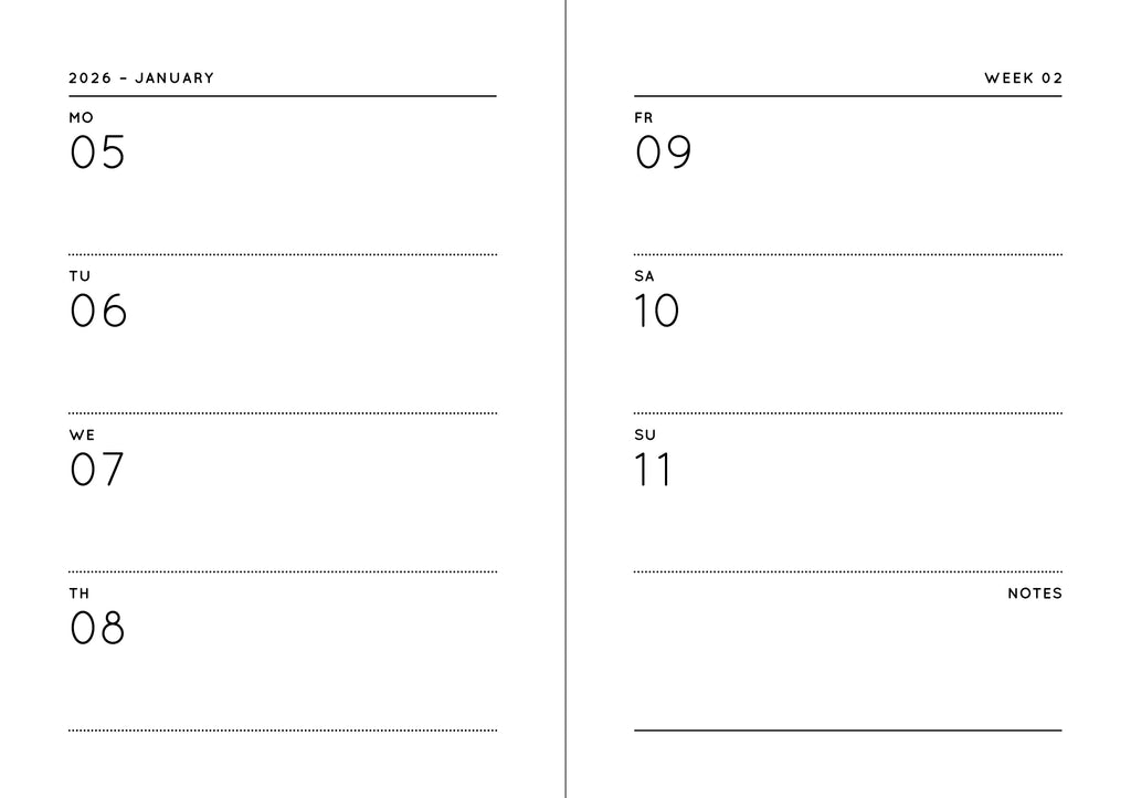 Pocket Kalender 2026 "GEO TYPE" - Lavender