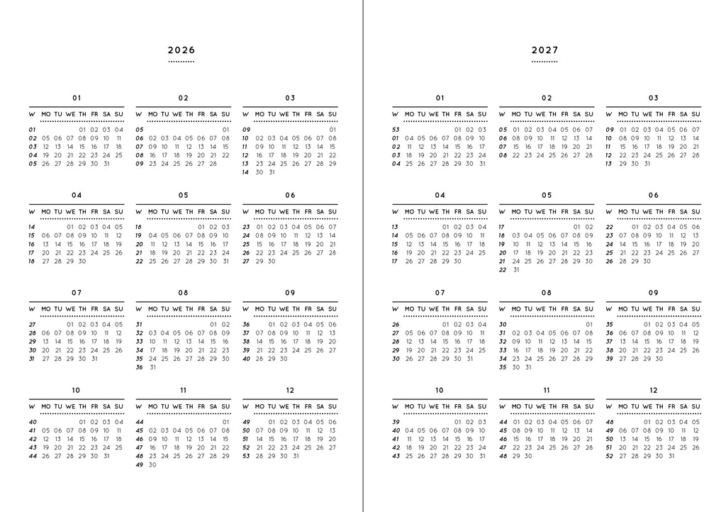 Pocket Kalender 2026 "GEO TYPE" - Lavender