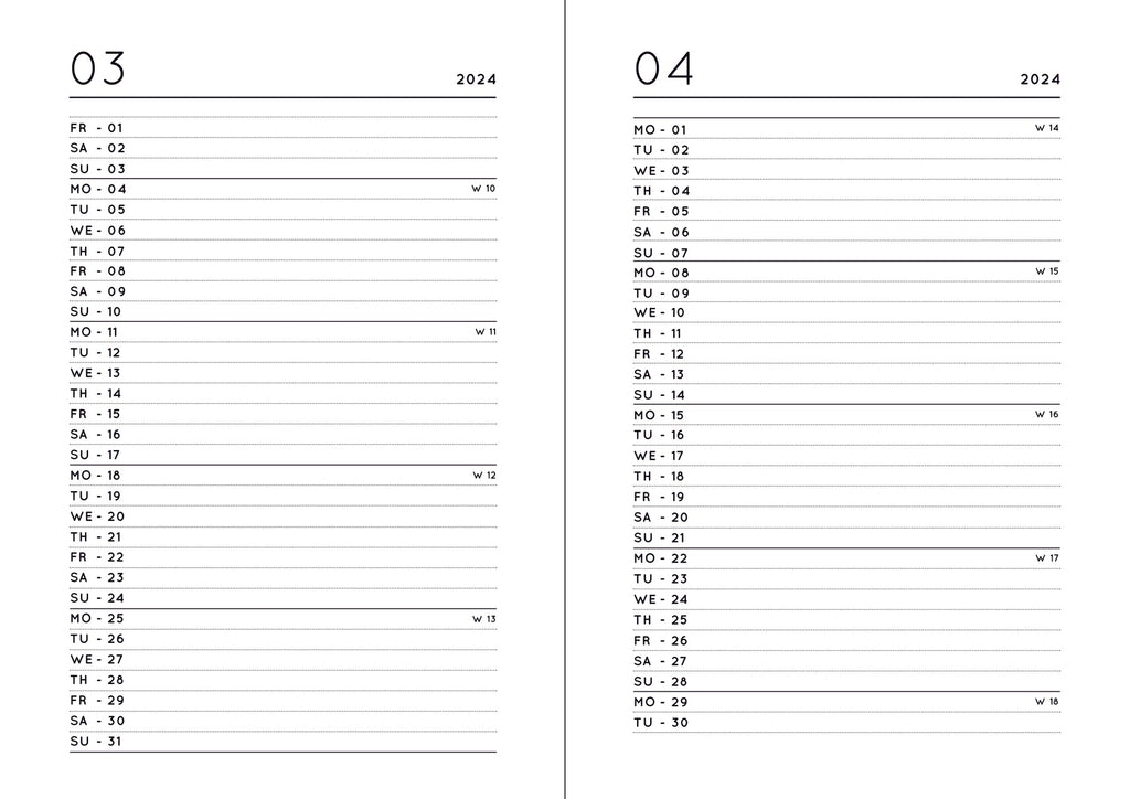 Pocket Kalender 2024 "GEO TYPE" - Dark Green