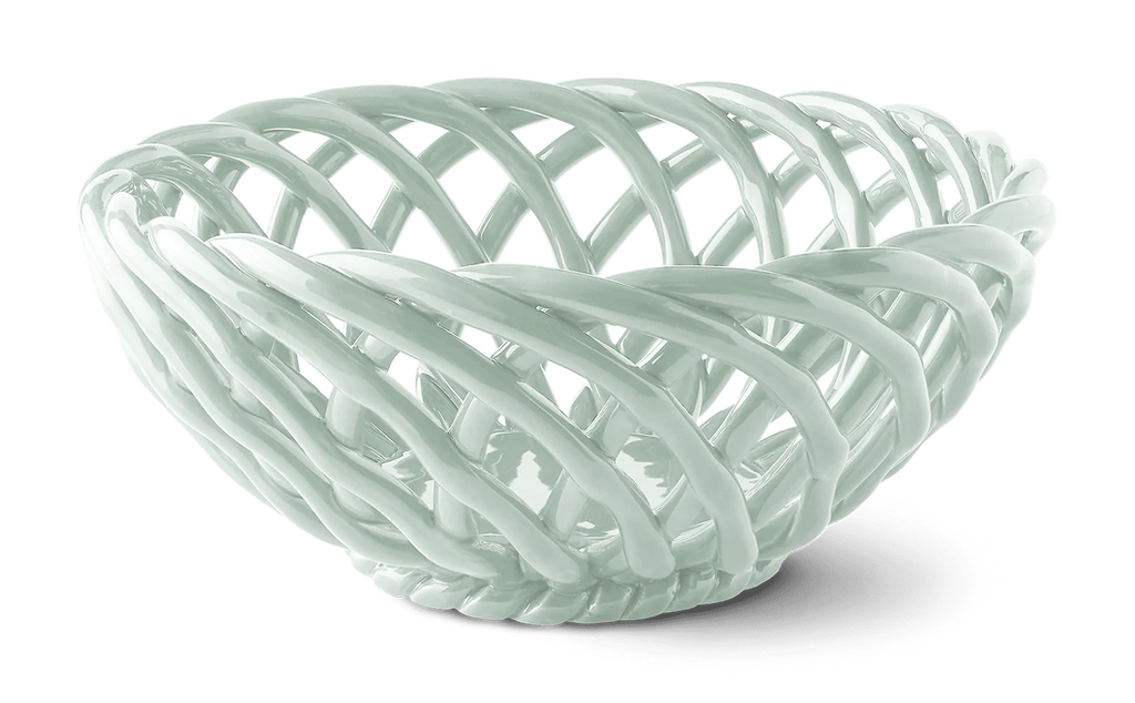 Ceramic Basket "Sicilia"- Mint