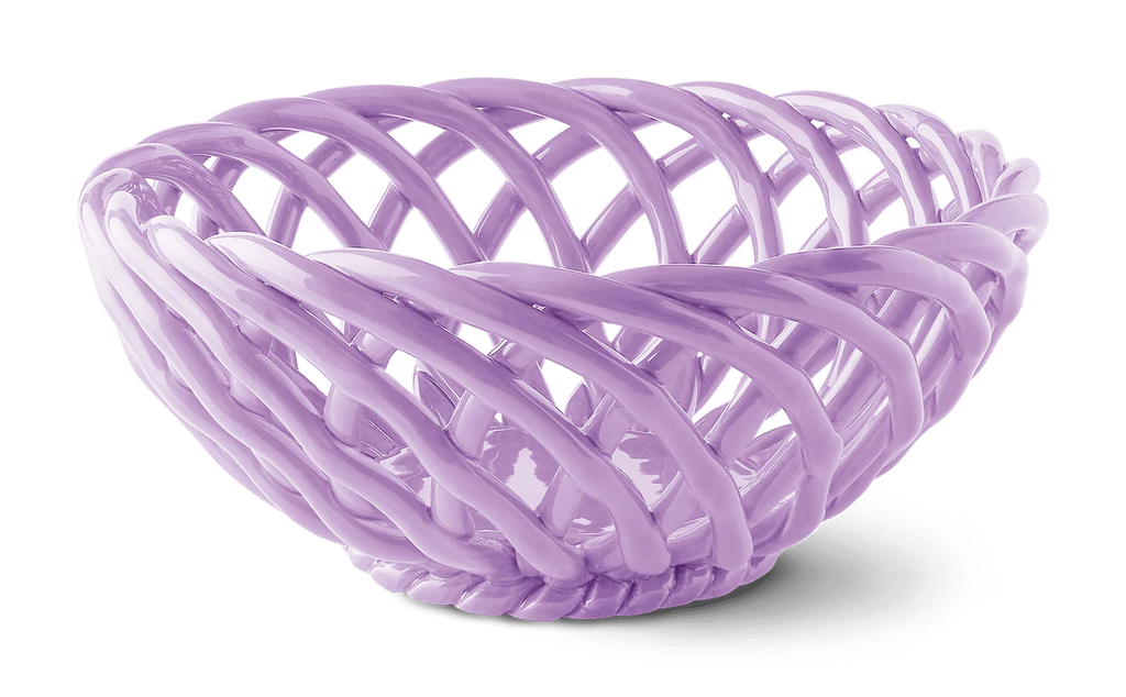 Ceramic Basket "Sicilia"- Lilac