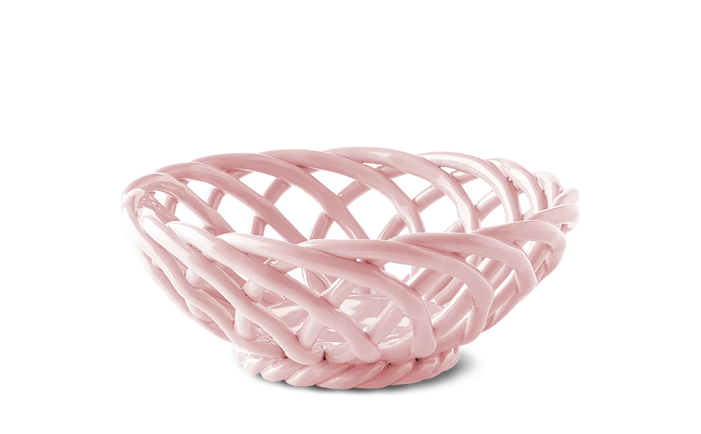 Ceramic Basket "Sicilia"- Pink