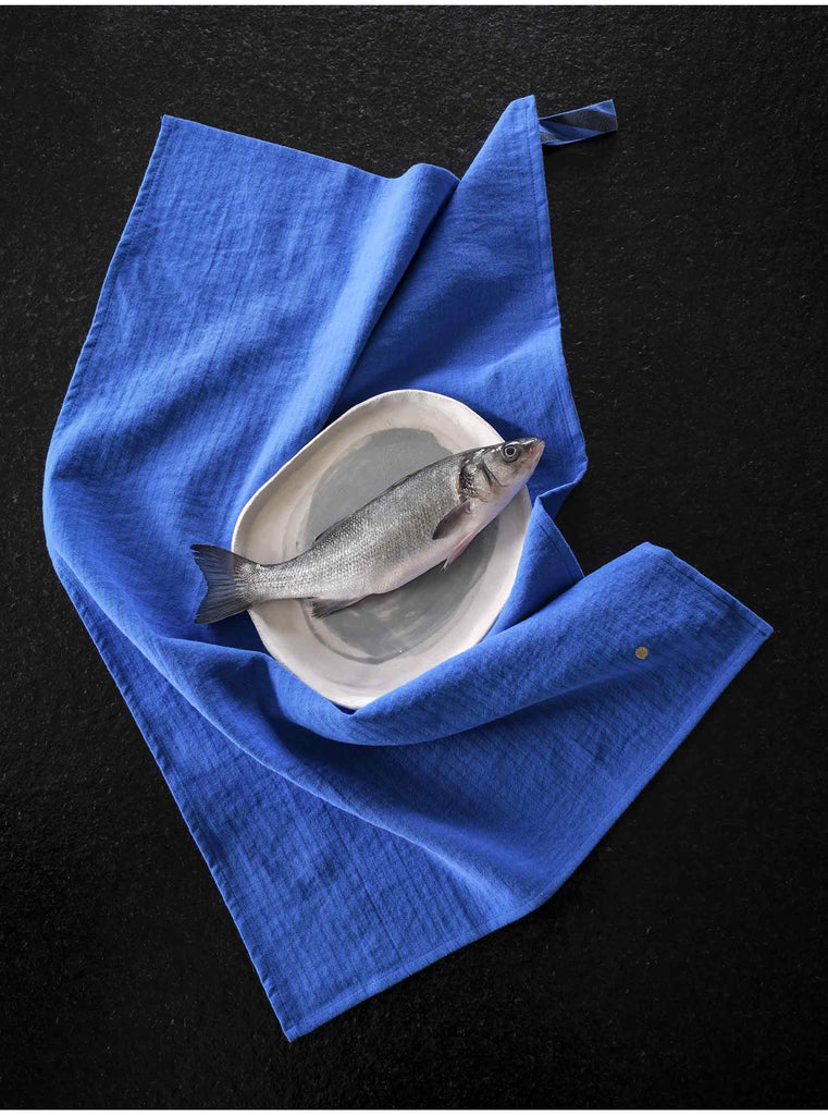 Tea Towel "ORGANIC COTTON" Bleu Mecano