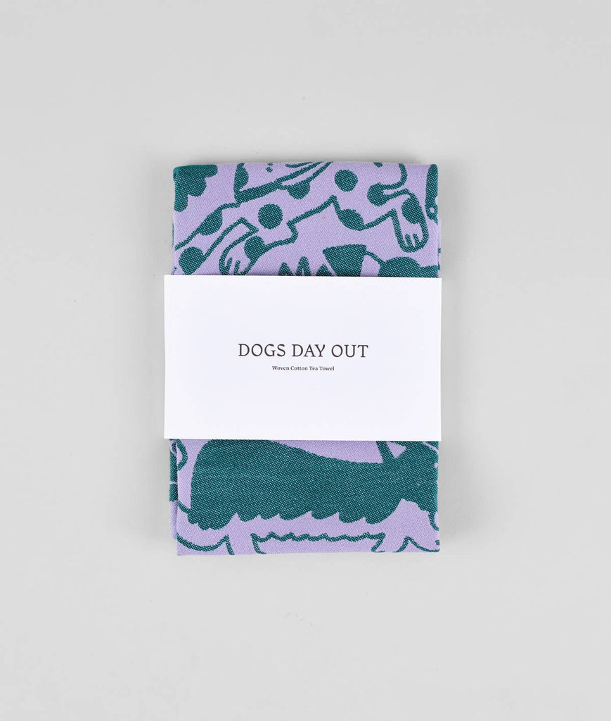 Geschirrtuch „Dogs Day Out Lila/Grün“