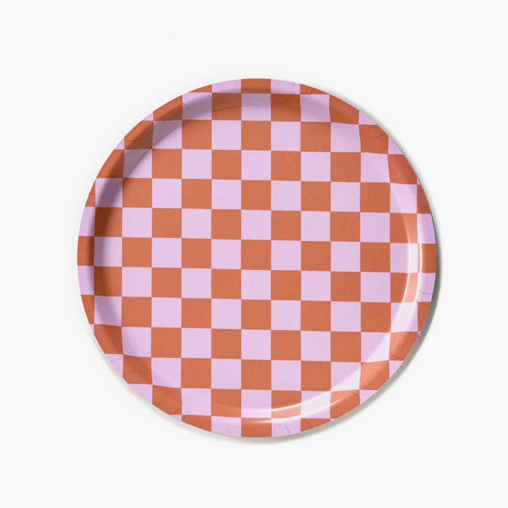 Serviertablett "CHECKER" - Orange/Pink