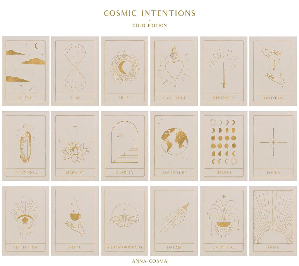 Kartenset - 18 Karten - Gold Edition "COSMIC INTENTIONS"