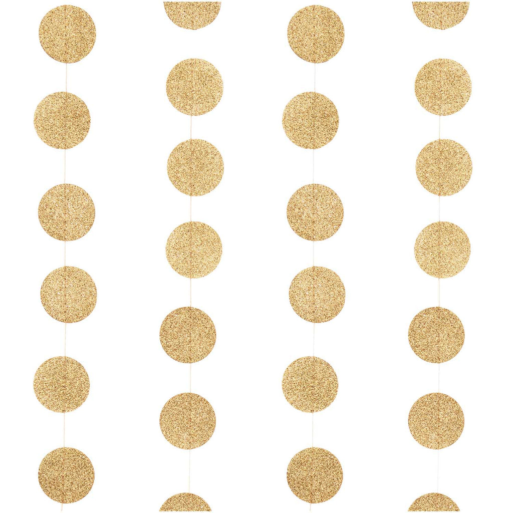 Genähte Girlande Kreise 3,8cm Glitter-gold 2m